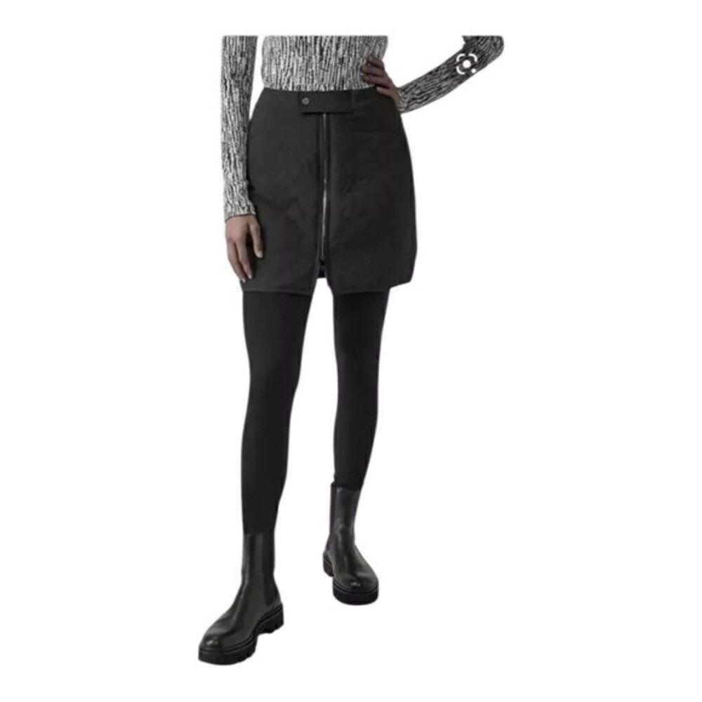 Athleta Apres Ski Skirt Black Quilted Water Repellent Pockets 2 NWOT